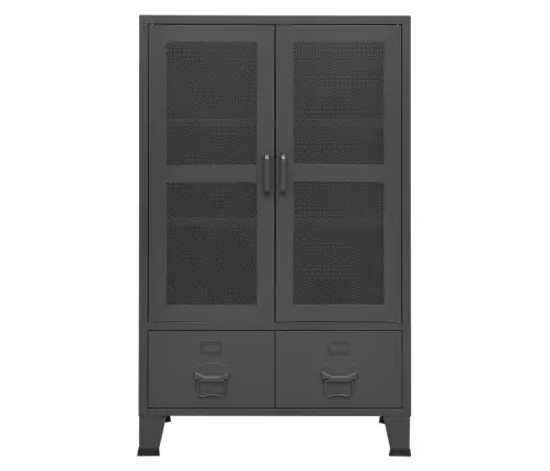 Skapītis, Pelēks, Industriāls Dizains, 70X40X115 Cm, Metāls Vidaxl