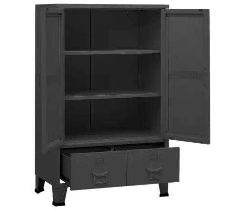 Skapītis, Pelēks, Industriāls Dizains, 70X40X115 Cm, Metāls Vidaxl