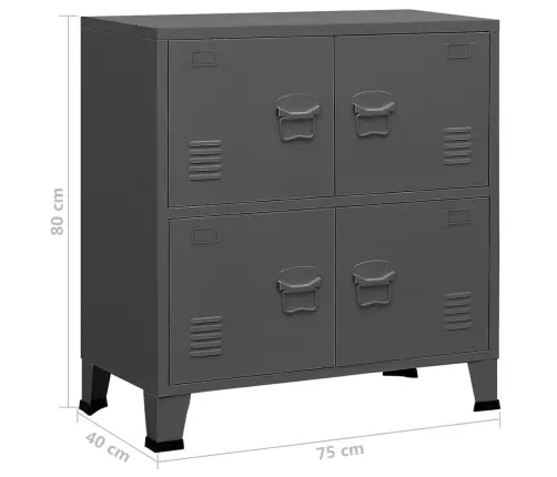 Sandėliavimo Spintelė, Antracito, 75X40X80cm Plienas