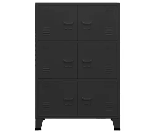 Uzglabāšanas Skapis, Industriāls, Melns, 75X40X115 Cm, Metāls Vidaxl