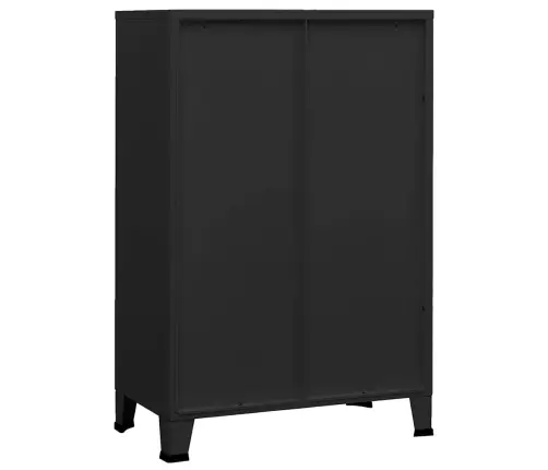 Uzglabāšanas Skapis, Industriāls, Melns, 75X40X115 Cm, Metāls Vidaxl