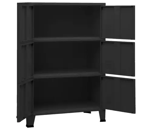 Uzglabāšanas Skapis, Industriāls, Melns, 75X40X115 Cm, Metāls Vidaxl