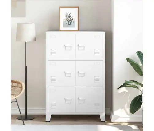 Sandėliavimo Spintelė, Balta, 75X40X115cm Metalas, Pramoninė