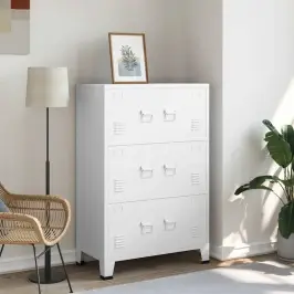 Sandėliavimo Spintelė, Balta, 75X40X115cm Metalas, Pramoninė