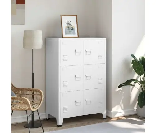 Sandėliavimo Spintelė, Balta, 75X40X115cm Metalas, Pramoninė