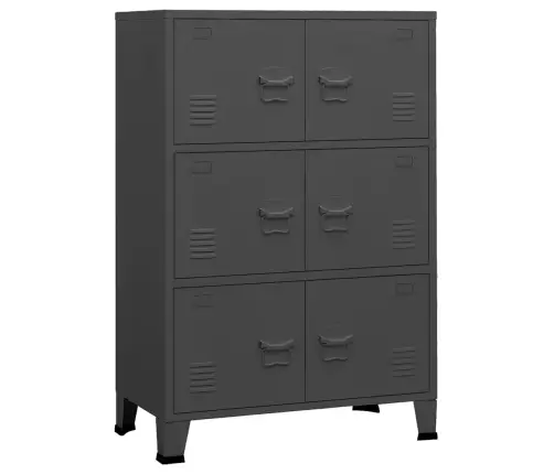 Skapītis, Pelēks, Industriāls Dizains, 75X40X115 Cm, Metāls Vidaxl