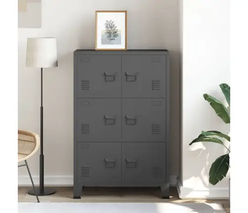 Skapītis, Pelēks, Industriāls Dizains, 75X40X115 Cm, Metāls Vidaxl