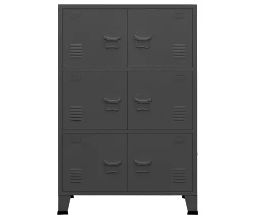 Skapītis, Pelēks, Industriāls Dizains, 75X40X115 Cm, Metāls Vidaxl