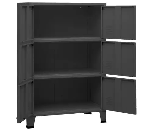 Skapītis, Pelēks, Industriāls Dizains, 75X40X115 Cm, Metāls Vidaxl