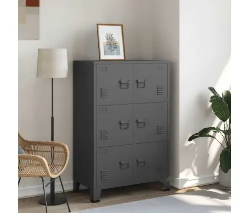 Skapītis, Pelēks, Industriāls Dizains, 75X40X115 Cm, Metāls Vidaxl