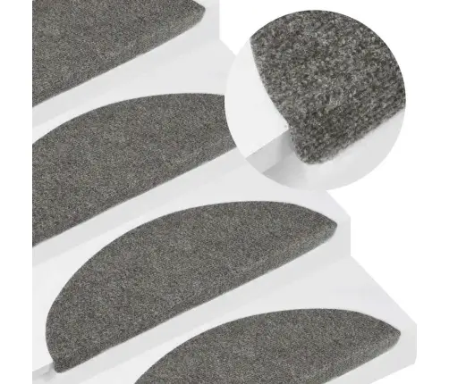 Kāpņu Paklāji, 15 Gab., Pašlīmējoši, 56X17X3 Cm, Pelēki Vidaxl