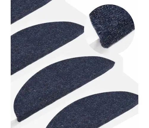 Lipnūs Laiptų Kilimėliai, 15Vnt., Mėlynos Spalvos, 56X17X3 Cm