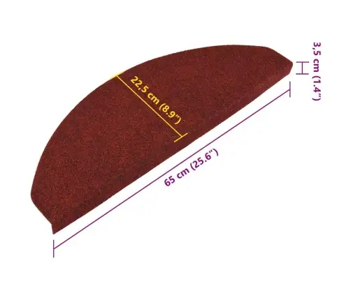 Kāpņu Paklāji, 15 Gab., Pašlīmējoši, 65X22,5X3,5 Cm, Sarkani Vidaxl Kāpņu Paklāji, 15 Gab., Pašlīmējoši, 65X22,5X3,5 Cm, Sarkani Vidaxl