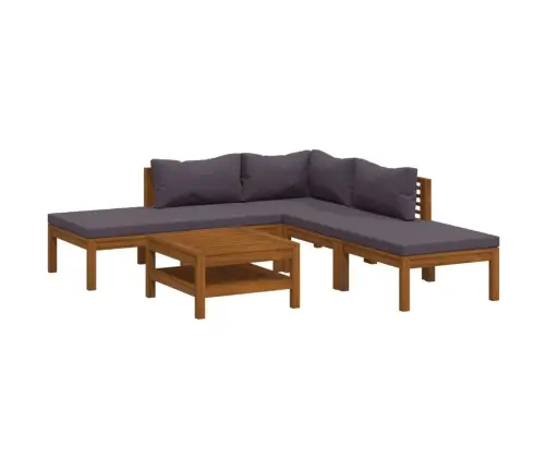 6-Daļīgs Dārza Atpūtas Mēbeļu Komplekts Ar Matračiem, Akācija Vidaxl