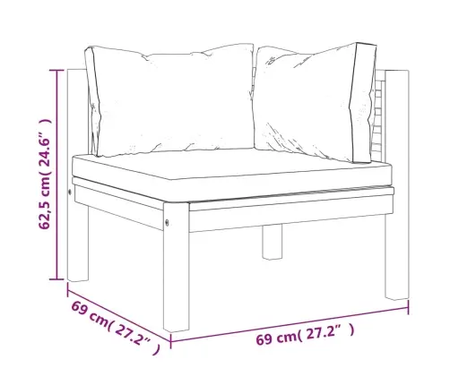 6-Daļīgs Dārza Atpūtas Mēbeļu Komplekts Ar Matračiem, Akācija Vidaxl