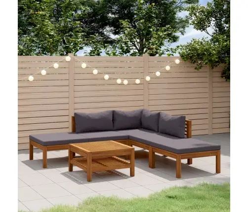 6-Daļīgs Dārza Atpūtas Mēbeļu Komplekts Ar Matračiem, Akācija Vidaxl