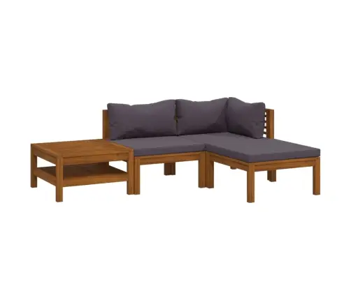 Sodo Baldų Komplektas Su Pagalvėmis, 4 Dalių, Akacijos Masyvas