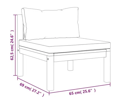 Sodo Baldų Komplektas Su Pagalvėmis, 5 Dalių, Akacijos Masyvas