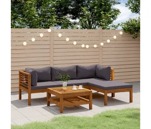 5-Daļīgs Dārza Atpūtas Mēbeļu Komplekts Ar Matračiem, Akācija Vidaxl