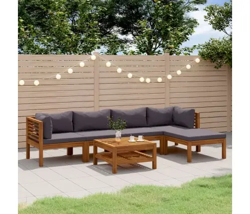 Sodo Baldų Komplektas Su Pagalvėmis, 7 Dalių, Akacijos Masyvas