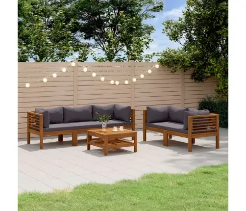 6-Daļīgs Dārza Atpūtas Mēbeļu Komplekts Ar Matračiem, Akācija Vidaxl