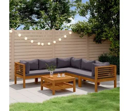 6-Daļīgs Dārza Atpūtas Mēbeļu Komplekts Ar Matračiem, Akācija Vidaxl