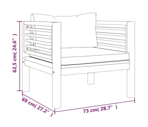 7-Daļīgs Dārza Atpūtas Mēbeļu Komplekts Ar Matračiem, Akācija Vidaxl
