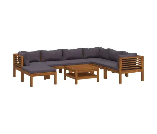 8-Daļīgs Dārza Atpūtas Mēbeļu Komplekts Ar Matračiem, Akācija Vidaxl