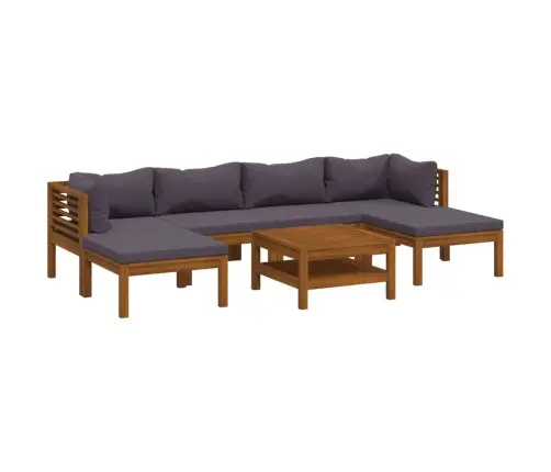 7-Daļīgs Dārza Atpūtas Mēbeļu Komplekts Ar Matračiem, Akācija Vidaxl