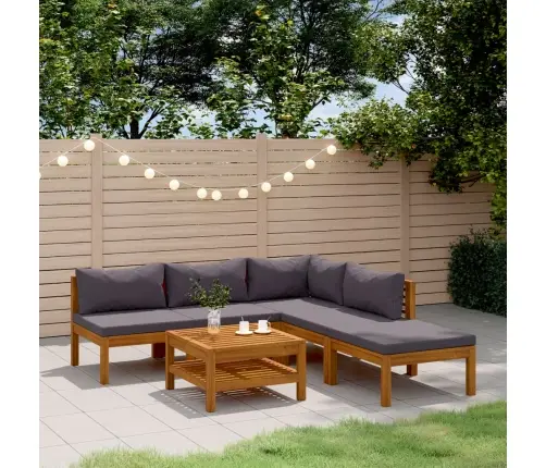 Sodo Baldų Komplektas Su Pagalvėmis, 6 Dalių, Akacijos Masyvas