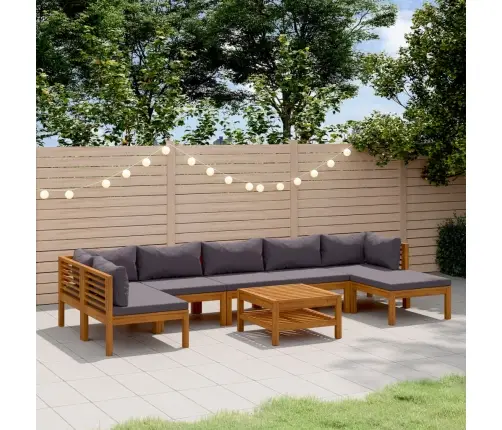 8-Daļīgs Dārza Atpūtas Mēbeļu Komplekts Ar Matračiem, Akācija Vidaxl