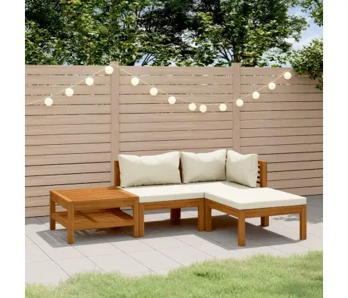 4-Daļīgs Dārza Atpūtas Mēbeļu Komplekts Ar Matračiem, Akācija Vidaxl