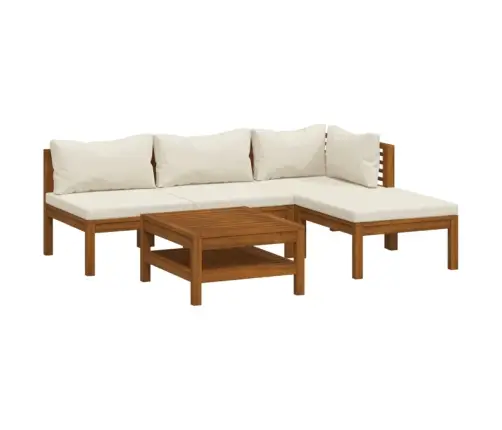 5-Daļīgs Dārza Atpūtas Mēbeļu Komplekts Ar Matračiem, Akācija Vidaxl