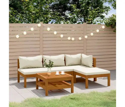 5-Daļīgs Dārza Atpūtas Mēbeļu Komplekts Ar Matračiem, Akācija Vidaxl