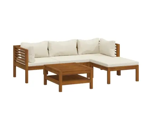 5-Daļīgs Dārza Atpūtas Mēbeļu Komplekts Ar Matračiem, Akācija Vidaxl