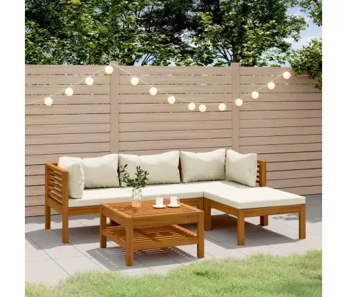 5-Daļīgs Dārza Atpūtas Mēbeļu Komplekts Ar Matračiem, Akācija Vidaxl