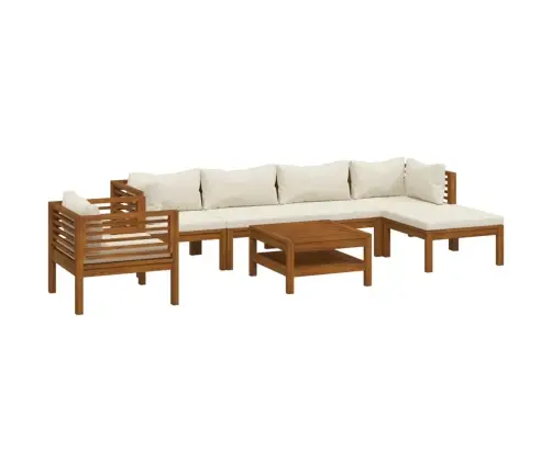 7-Daļīgs Dārza Atpūtas Mēbeļu Komplekts Ar Matračiem, Akācija Vidaxl