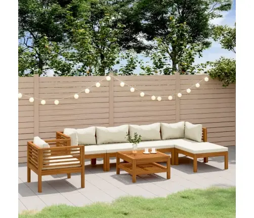 7-Daļīgs Dārza Atpūtas Mēbeļu Komplekts Ar Matračiem, Akācija Vidaxl