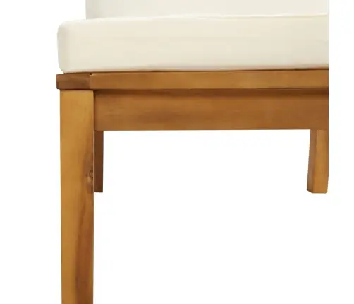 Trīsvietīgs Dārza Dīvāns, Krēmkrāsas Matrači, Akācijas Koks Vidaxl