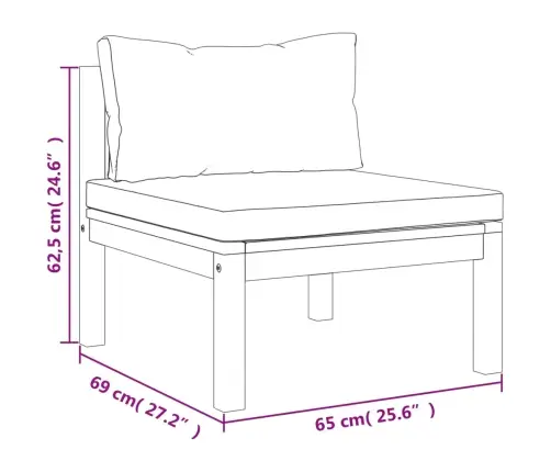 Sodo Komplektas Su Kreminėmis Pagalvėlėmis, 6 Dalių, Akacija Sodo Komplektas Su Kreminėmis Pagalvėlėmis, 6 Dalių, Akacija