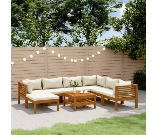 8-Daļīgs Dārza Atpūtas Mēbeļu Komplekts Ar Matračiem, Akācija Vidaxl