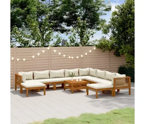 11-Daļīgs Dārza Atpūtas Mēbeļu Komplekts Ar Matračiem, Akācija Vidaxl 11-Daļīgs Dārza Atpūtas Mēbeļu Komplekts Ar Matračiem, Akācija Vidaxl