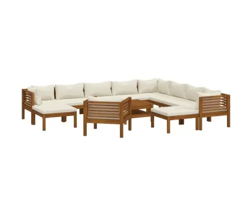 12-Daļīgs Dārza Atpūtas Mēbeļu Komplekts Ar Matračiem, Akācija Vidaxl