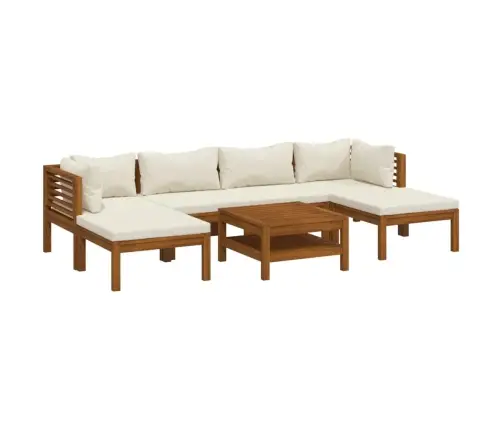 7-Daļīgs Dārza Atpūtas Mēbeļu Komplekts Ar Matračiem, Akācija Vidaxl