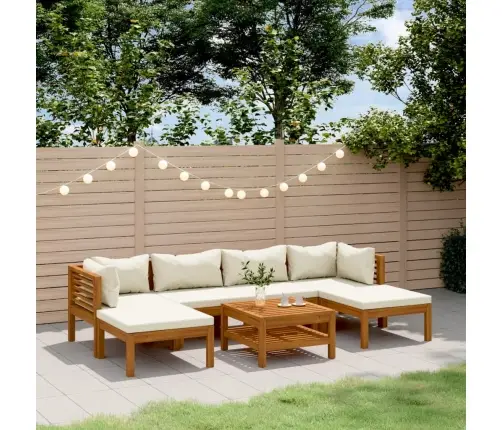 7-Daļīgs Dārza Atpūtas Mēbeļu Komplekts Ar Matračiem, Akācija Vidaxl