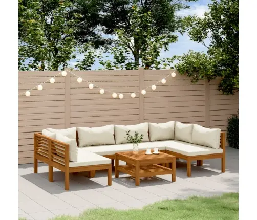 7-Osaline Aiadiivanikomplekt Kreemjate Patjadega, Akaatsiapuit