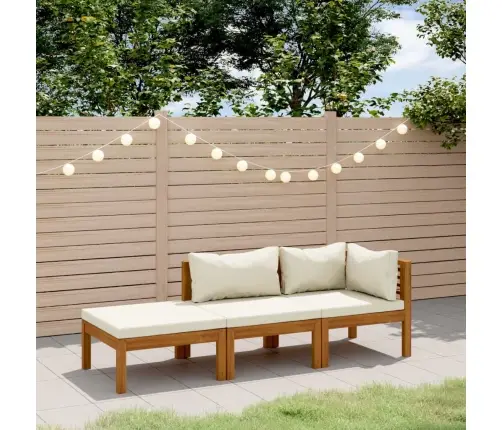 3-Daļīgs Dārza Atpūtas Mēbeļu Komplekts Ar Matračiem, Akācija Vidaxl