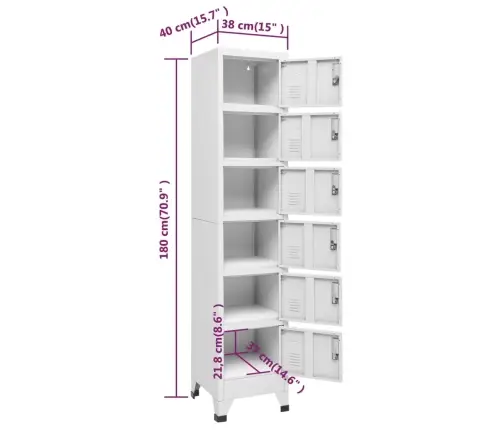 Ģērbtuves Skapis, Gaiši Pelēks, 38X40X180 Cm, Tērauds Vidaxl