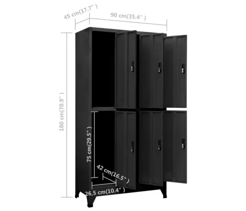 Lukustatav Hoiukapp, Antratsiithall, 90 X 45 X 180 cm Teras