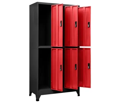 Persirengimo Spintelė, Antracito/Raudona, 90X45X180cm Plienas